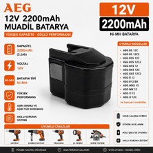 İnfostar Aeg 12V 2200MAH BSS12RW, Gbs AA12V ile Uyumlu Muadil Matkap Bataryası