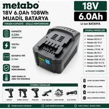 İnfostar Metabo BS18LT, BS18LTX, SB18LT, SB18LTX ile Uyumlu Muadil Matkap Bataryası
