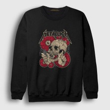 Presmono Unisex Siyah Shortest Straw Metallica Sweatshirt