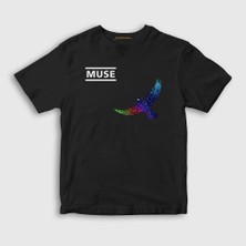 Presmono Unisex Çocuk Siyah Resistance Bird Muse T-Shirt