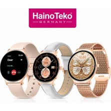 ScHitec Watch Ultra 5 Amoled Ekran Super Slim Tasarım WaterProof 3 Kordonlu Akıllı Saat Gold Rose Teko5
