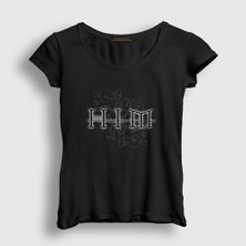 Presmono Kadın Siyah Neon Him T-Shirt