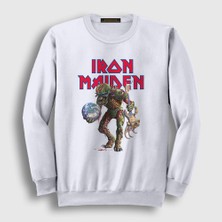 Presmono Unisex Beyaz World Iron Maiden Sweatshirt