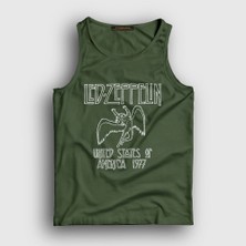Presmono Unisex Haki Logo Led Zeppelin Atlet