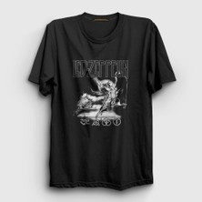 Presmono Unisex Siyah Icarus Led Zeppelin T-Shirt