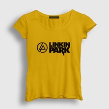 Presmono Kadın Sarı Logo V2 Linkin Park T-Shirt