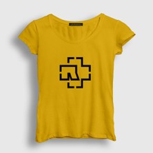 Presmono Kadın Sarı Logo Rammstein T-Shirt