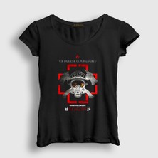 Presmono Kadın Siyah Benzin Rammstein T-Shirt