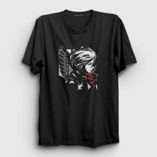 Presmono Unisex Siyah Mikasa Anime Attack On Titan T-Shirt