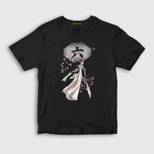 Presmono Unisex Çocuk Siyah Byakuya Anime Bleach T-Shirt
