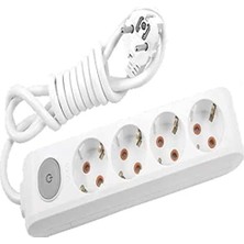 Ozka Concept Multi-Let 4lü Anahtar-Topraklı Kablolu Ç.k Priz