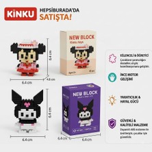 Kinku Miki Mouse ve Kuromi Mini New Block 3D Puzzle / Sevimli Figür / 2'li Eğlenceli Set / Hobi+