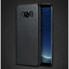 Ally Sm Galaxy S8 Deri Dokulu Premium Soft Silikon KILIF-(5775)