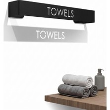 Ozka Concept Orret Yapışkanlı Havlu Askısı Siyah Metal Havluluk Towels Yazılı Banyo Havlu Tutucu Duvar Tipi