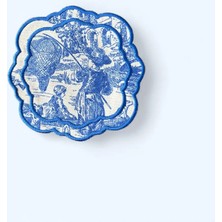 Denef Home Toile De Jouy - Kokteyl Peçetesi Mavi  - 15X15 cm 2 Adet