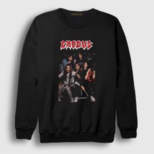 Presmono Unisex Siyah Band Exodus Sweatshirt