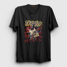 Presmono Unisex Siyah Skull Exodus T-Shirt