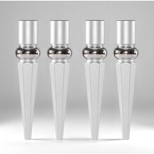 Ozka Concept Elips 4 Adet Sehpa Ayağı 42 cm Plastik Gümüş Gri Masa Ayak Mutfak Sehpası Masası Mobilya Ayakları