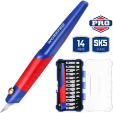 Ozka Concept Workpro WP219005 14 Parça Profesyonel Hobi Maket Bıçağı Seti