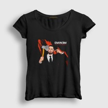 Presmono Kadın Siyah Murdered Eminem T-Shirt