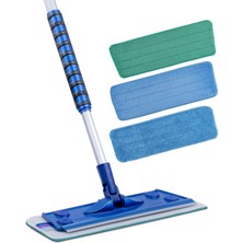 Ozka Concept Silva Mikrofiber Mop Üçlü Set - Islak, Kuru Duvar Bezi Dahil, 90-156 cm Teleskopik Sap, Mafsallı