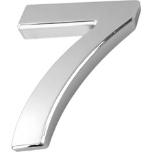 Ozka Concept Yapışkanlı Kapı Numarası Küçük Boy 50 mm 5 cm Numara 7 Rakam Yedi Sayısı Krom Renk Numaralar 1 Adet