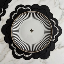 Denef Home Milano - Deri Delik Işi Amerikan Servis Siyah - 40X40 cm 1 Adet