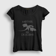 Presmono Kadın Siyah Mother Of Dragons Game Of Thrones T-Shirt