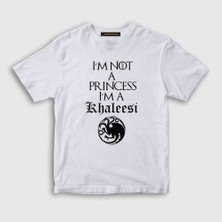 Presmono Unisex Çocuk Beyaz Princess Game Of Thrones T-Shirt