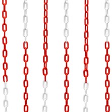 Ozka Concept Lorex LR-6PC1031 6mm 1 Metre Plastik Trafik Zinciri, Kırmızı Beyaz