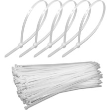 Ozka Concept Cırt Kelepçe Plastik Beyaz Renk Kablo Zip Bağı Çok Amaçlı Bağlama 3.6X150 mm 100 'lü Paket