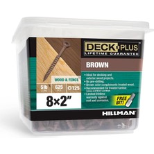 Ozka Concept Deck Plus Ahşap Vidalar, Kahverengi Dış Vidalar, 5 cm x #8, 2,3 kg