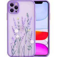 iPhone 12 Pro Max 6.7inç Kamera Korumalı Çiçek Desenli Silikon KILIF-(5775)