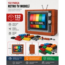 LRS Store 132 Parça Retro Tv Yapı Blokları Seti Uyumlu Klasik Birleştirilebilir Parçalar Dekoratif Model Yapım Oyuncağı