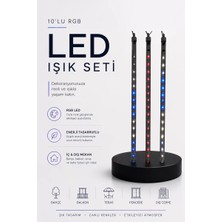 Rgb LED Dış ve Iç Mekan Süsleme Işığı 10 Çubuklu Şerit