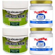 Üçgül Çörekotu Çörek Otu Kremi 2 Adet 100 ml + 2 Adet Snow Kitten Menthol Balm 50 ml / Seti