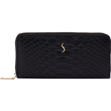 Santini Collection Clutch Çanta Kadın El Çantası Portföy Fermuarlı Abiye Kahverengi Büyük Boy Cüzdan Kartlık Bölmeli – Aurora Wallet