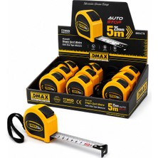 Savarga 12 Adet 5mt x 25MM Otomatik Çelik Şerit Metre Stoplu (4801)