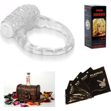 Üçgül Hepsidahice Vibrating Ring Titreşimli Pe.nis Halkası + Pboy Lubricated Gel 5X5ML Jel + 45ML 50000 Vıga Sprey + 5ml Zyrexin Kadın Pheromone Cologne