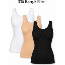 Formactive 1180 Kadın Askılı Atlet Dikişsiz Korse – Vücuda Oturan, Esnek ve Rahat Günlük İç Giyim - Çok Renkli XL