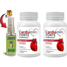 Üçgül Cardiamin Forte: 2 Adet Multivitaminli OMEGA3LÜ 60 Soft Jel Kapsüllü Formül + 30 ml Çörek Otu Masaj Yağı