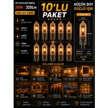 Avarson (10 Adet) Osaka 12VOLT 20W Sarı Işık G4 Duylu Dim Edilebilir Halojen Kapsül Ampul