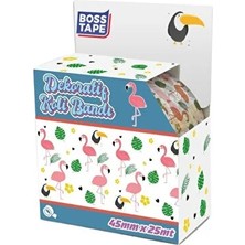 CATEKSSS Desenli Koli Bandı EN:45MM BOY:25MT Flamingo Desenli
