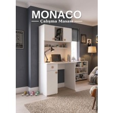 Cozibo Monaco Beyaz Çalışma Masası Modern Tasarım Suntalam Malzemeden Dayanıklı Yapı