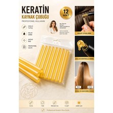 Transformacion 12'li Sarı/Amber Keratin Kaynak Çubuğu Premium EVA 7mm Saç Kaynak Yapıştırıcı Silikon Çubuk Seti 720353