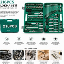 Savarga 216PCS Lokma Seti Lokma - Soket - Bits Adaptör - 3AD.CIRCIR Kolu Plastik Çantalı (4801)