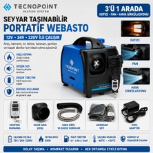 TecnoPoint 5kw Seyyar Taşınabilir Portatif Webasto 12V 24V 220V Dizel Isıtıcı Uzaktan Kumandalı
