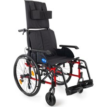 Baymedikal Comfort Plus Sırt Yatar Tekerlekli Sandalye | Alüminyum Şase ve Ayarlanabilir Başlıklı Recline 45CM