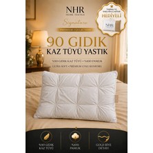 Nhr Home Premium El Yapımı, %100 Kaz Tüyü Dolgulu, %90 Gıdık, Uyku Yastığı / 50X70 1000GR