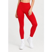 Formactive 1920-1950-TYT Push Up Dikişsiz Kadın Spor Tayt Kırmızı M/L